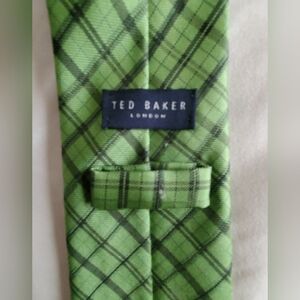 Ted Baker London green plaid silk tie